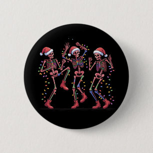 Skelett Weihnachten Tanzendes Skelett Licht Merry  Button