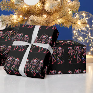 Skelett Weihnachten Tanzendes Skelett Licht Merry Geschenkpapier