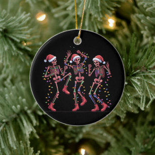 Skelett Weihnachten Tanzendes Skelett Licht Merry Keramik Ornament