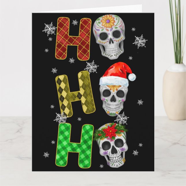 Skelett Weihnachtsbaum Funny Ugly Xmas Skelette Karte (Vorderseite)