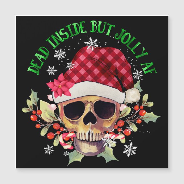 Skelett Weihnachtsbaum Funny Ugly Xmas Skelette Magnetkarte (Vorderseite)