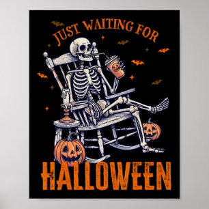 Skelett-Weihnachtsdesign, das nur auf Halloween wa Poster