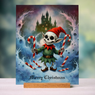 Skelett-Weihnachtself – Gruselig süßer dunkler Fei Acrylschild