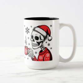Skelett-Weihnachtskaffee Lustiges Weihnachtsdesign Zweifarbige Tasse