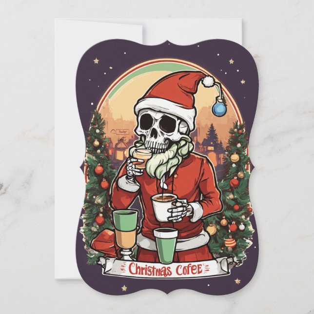 Skelett Weihnachtskarte (Vorderseite)