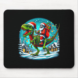 Skelett-Weihnachtsmann reitet T-Rex-Dinosaurier Lu Mousepad