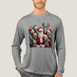 Skelett-Weihnachtsmann-Weihnachtsgruppenfoto – Fes Tri-Blend Shirt