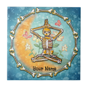 Skelett Yoga Fliese