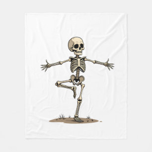 Skelett Yoga � Lustiges Halloween Fitness-Shirt Fleecedecke