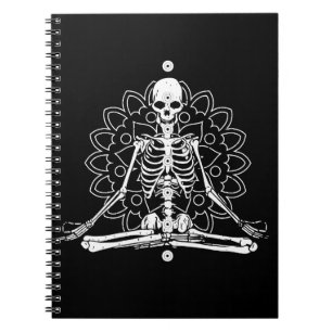 Skelett-Yoga-Meditations-Halloween-Geschenk für Yo Notizblock