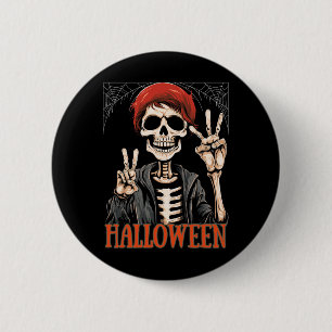 Skelettabend Apokalypse zu Halloween Funny Button