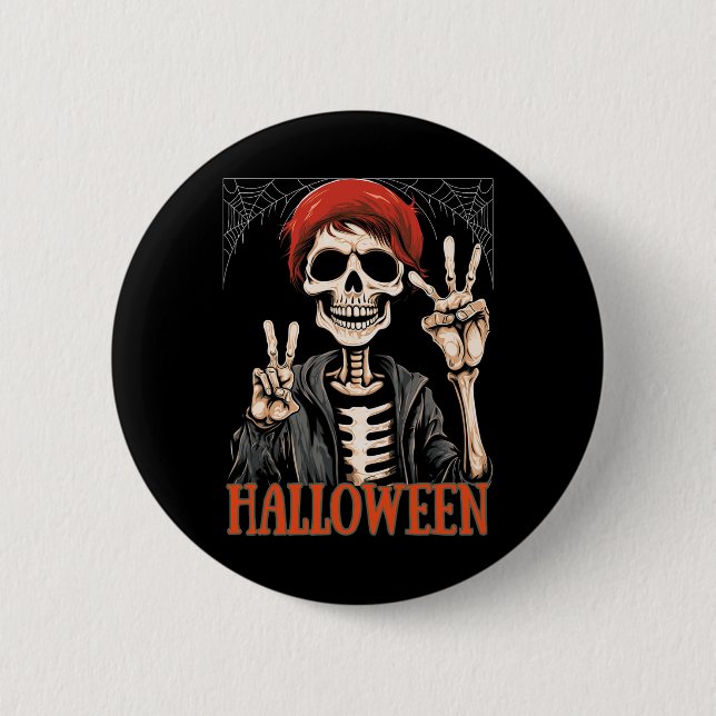 Skelettabend Apokalypse zu Halloween Funny Button (Vorderseite)