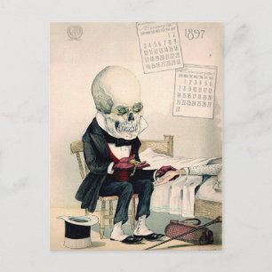 Skelettale Sterbesakramente Postkarte