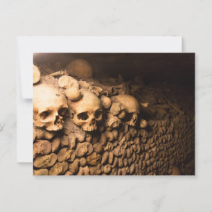 Skelettanordnung, Katakomben von Paris Postkarte