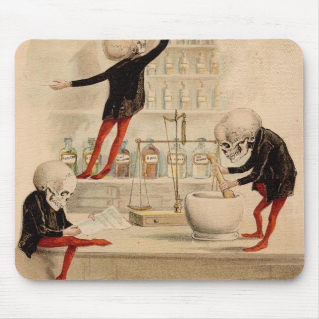 Skelettartige Apotheke Mousepad (Vorne)