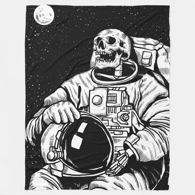 Skelettastronaut Fleecedecke (Vorderseite)