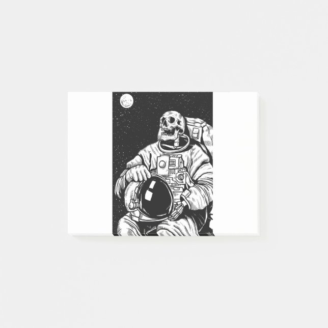 Skelettastronaut Post-it Klebezettel (Vorderseite)