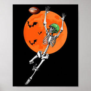 Skelettball Halloween Football Player Poster