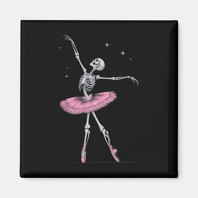 Skelettballett Halloween Kostüm Funny Skull Magnet (Vorne)