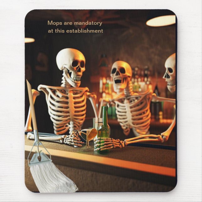 Skelette an einer Bar Mousepad (Vorne)