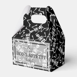 Skelette an schwarzem Halloween Geschenkschachtel