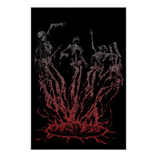 Skelette aus Flammen Poster