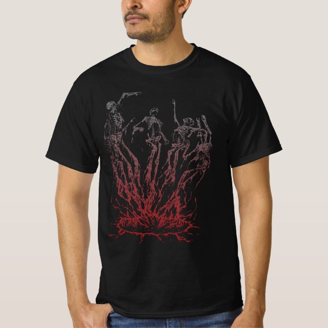 Skelette aus Flammen T-Shirt (Vorderseite)