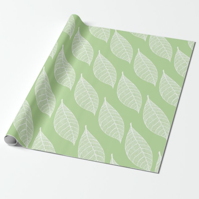 Skelette aus weißem Leaf Geschenkpapier (Ungerollt)