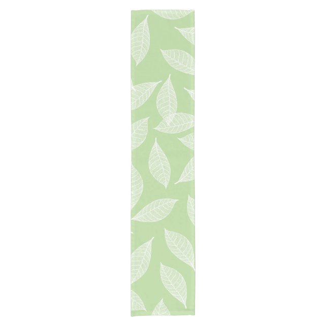 Skelette aus weißem Leaf Kurzer Tischläufer (Vorderseite)