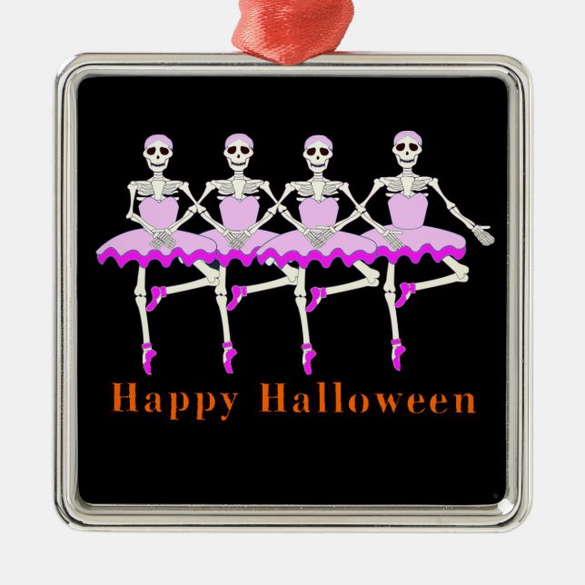 Skelette, die Ballett "glückliches tanzen, Silbernes Ornament (Vorne)