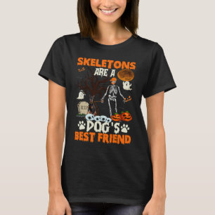 Skelette Dobermann Ist Freunde Lustiger Halloween- T-Shirt