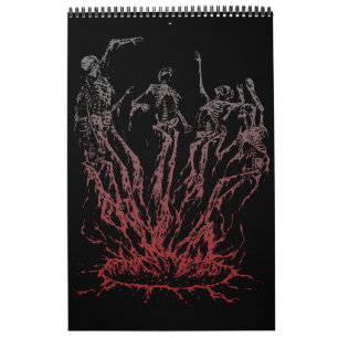 Skelette erheben sich aus Flammen Kalender