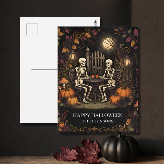 Skelette Halloween-Abend Postkarte