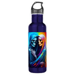 Skelette in einem Regenbogen Edelstahlflasche