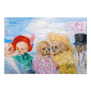 Skelette in Tarnung von James Ensor Fotodruck