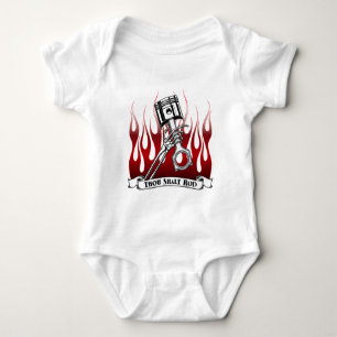 Skelette, Kolben und Flammen-Kleid Baby Strampler