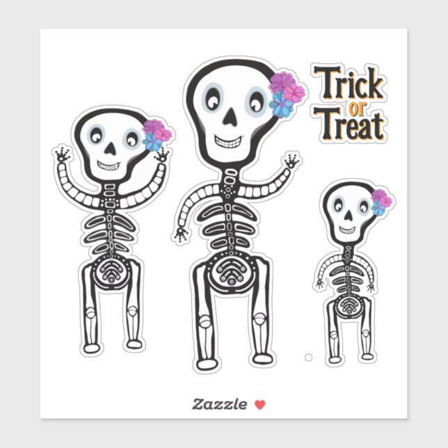 Skelette schneiden oder behandeln aufkleber (Blatt)