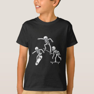 Skelette Skateboarden Halloween Skater Boys Kinder T-Shirt