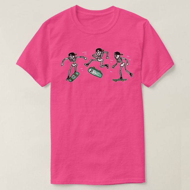 Skelette Skateboarden Lover Skater Skate Fanspass T-Shirt (Design vorne)