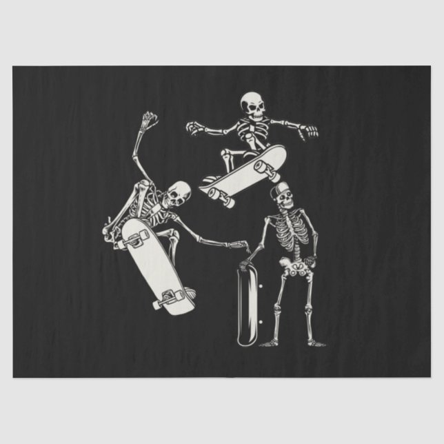 Skelette Skelett Skeletton Skater Halloween Seidenpapier (Vorderseite)