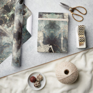 Skelette steigen aus der Asche Halloween-Bastelar Geschenkpapier