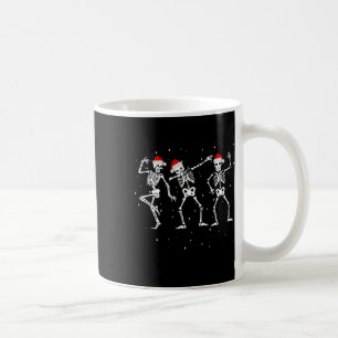 Skelette tanzen mit Weihnachtsmannmützen Weihnacht Kaffeetasse