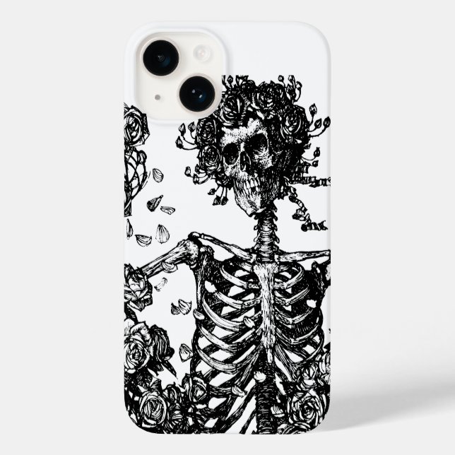 Skelette und Rose Case-Mate iPhone 14 Hülle (Rückseite)