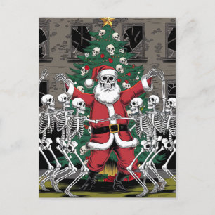 Skelette und Weihnachtslieder rund um den Weihnach Postkarte