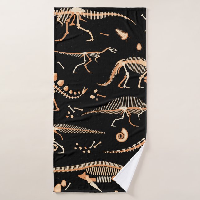 Skelette von Dinosauriern und Fossilien Badehandtuch (Badehandtuch)