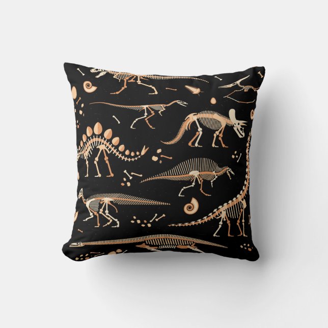 Skelette von Dinosauriern und Fossilien Kissen (Vorderseite)