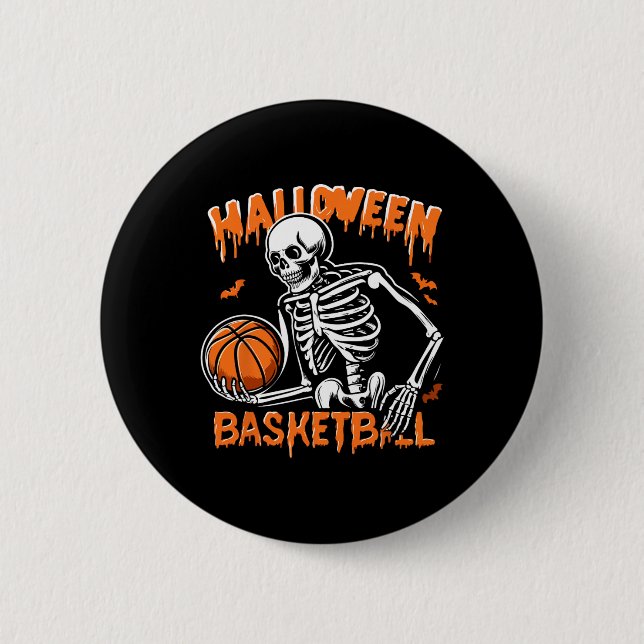 Skelettentanz Halloween-Trick oder -Behandlung Button (Vorderseite)