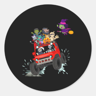 Skeletter Mummy Vampire Zombie Reiten Monster Truc Runder Aufkleber