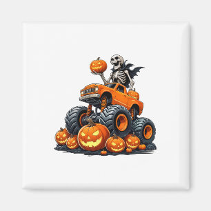 Skeletter Riding Monster Kruck Halloween Pumpkin K Magnet