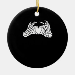Skelettfächer für Herz - Licht Keramik Ornament